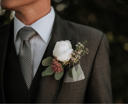 White Rose Boutonniere